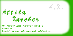 attila karcher business card